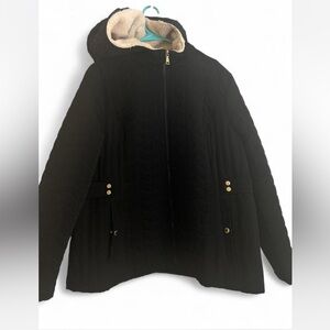 NWOT Laundry By Shelli Segal Black Quilted Puffer Coat Size XXL